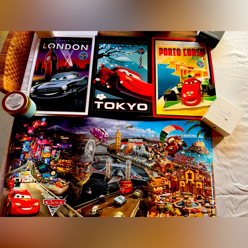 Cars 2 World Tour Movie Poster 40" x 19" 2011 Disney Poster 2011 double sided